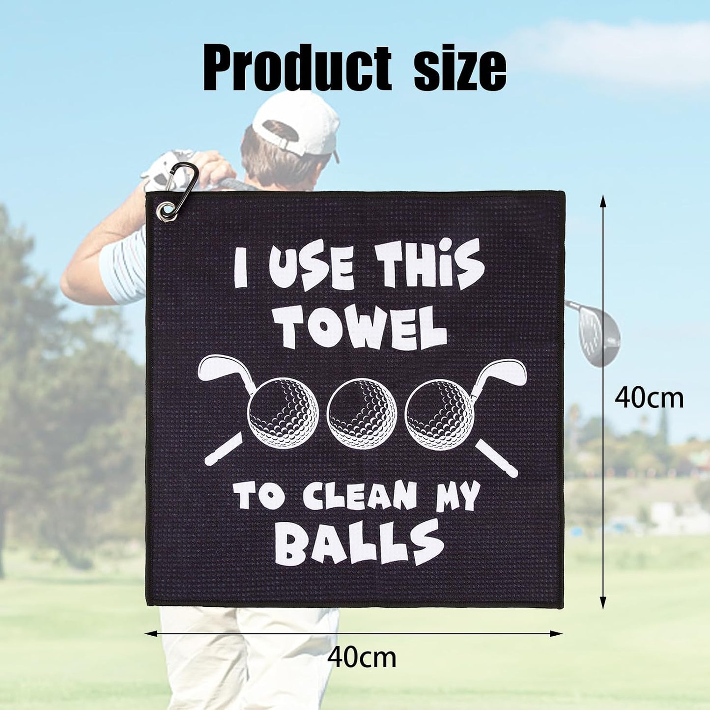 Golf Towels,Funny Golf Towel,Valentines Day Gift for Him,Golf Towel for Golf Bags,Funny Golf Gifts for Men,Golf Towels for Men,Gifts for Golfers Husband Boyfriend Dad Him (Black #2)