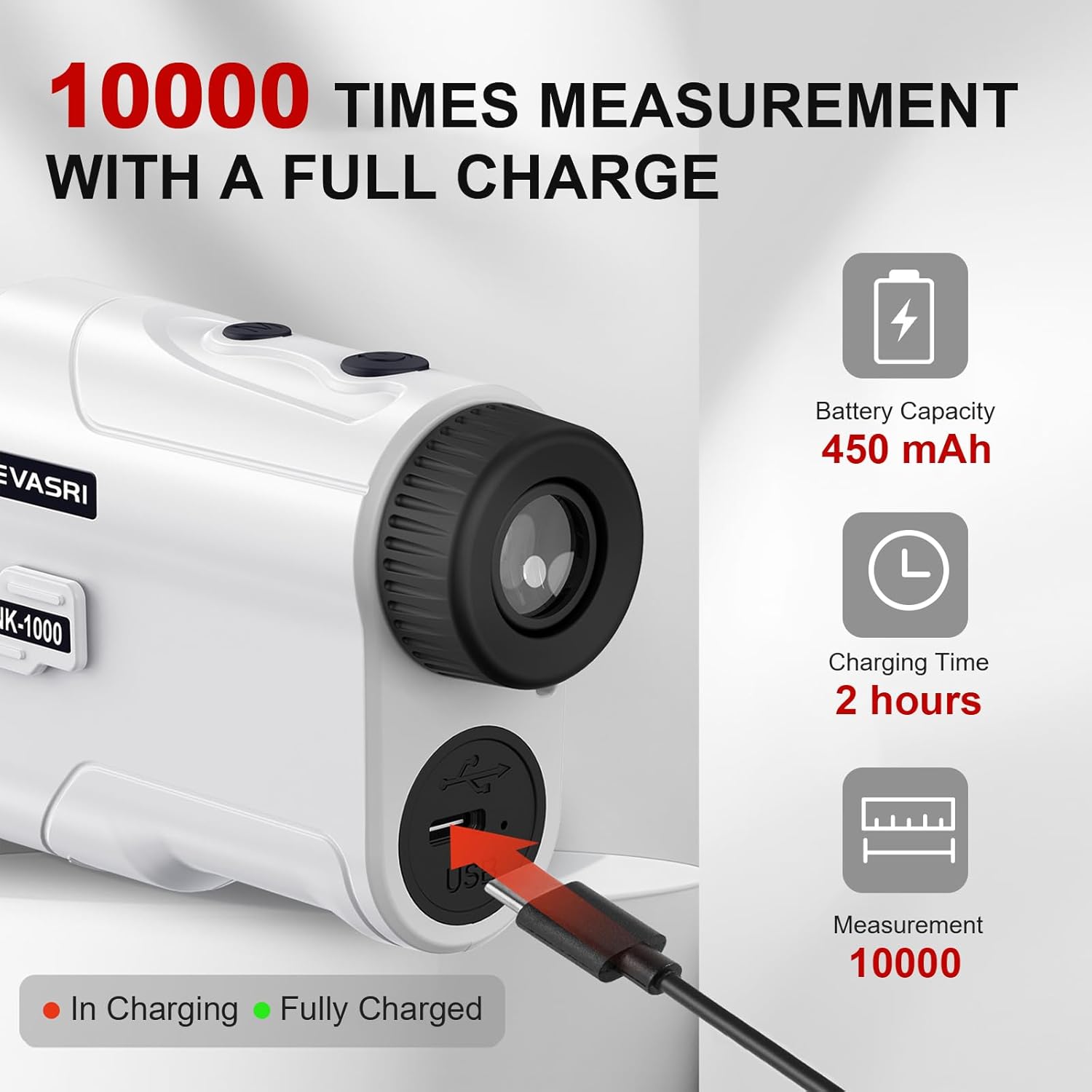Golf Rangefinder with Slope and Flag Pole Lock Vibration, External Slope Switch for Golf Tournament Legal, Rangefinders with Rechargeable Battery 1000YDS Laser Range Finder