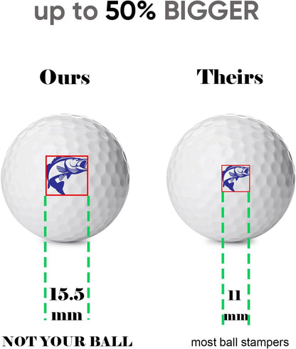 Golf Ball Stamp, Golf Ball Stamper, Reusable Self-Inking Golf Ball Stamp Marker to Identify Golf Balls, Golf Gift Golf Accessories for Men and Women Golfers