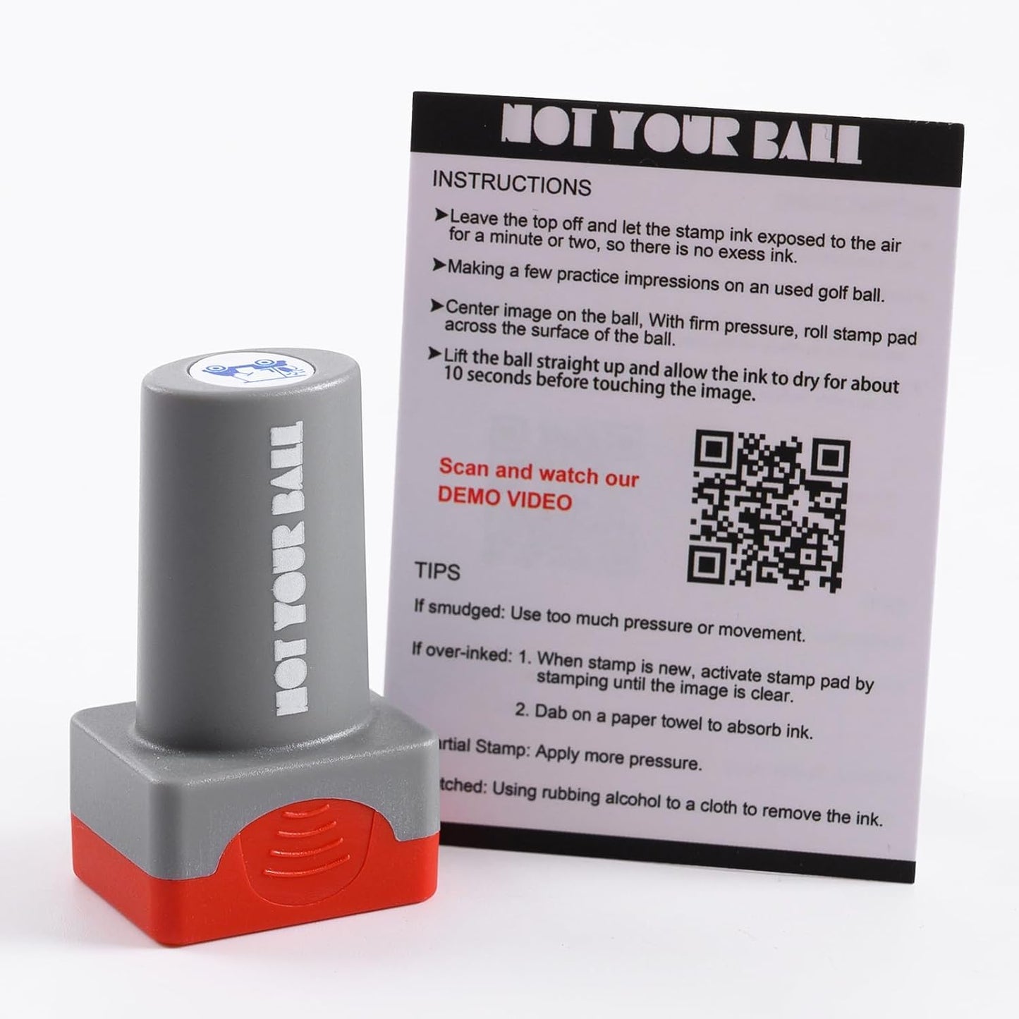 Golf Ball Stamp, Golf Ball Stamper, Reusable Self-Inking Golf Ball Stamp Marker to Identify Golf Balls, Golf Gift Golf Accessories for Men and Women Golfers