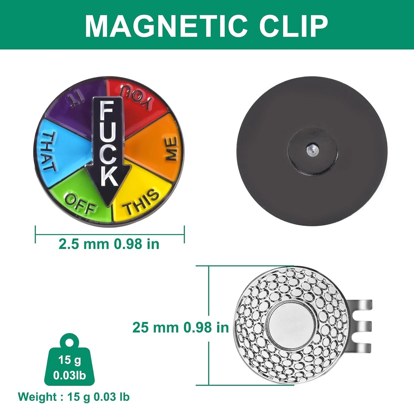 Golf Ball Marker Hat Clip, Golf Accessories for Men, Golf Ball Stamp, Funny Golf Gifts, Golf Gadgets