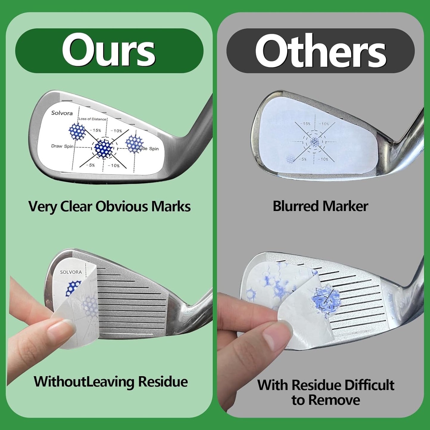Golf Impact Tape Club Impact Stickers for Woods Irons and Putters No Residue Golf Accessories for Swing Practice (300PCS)