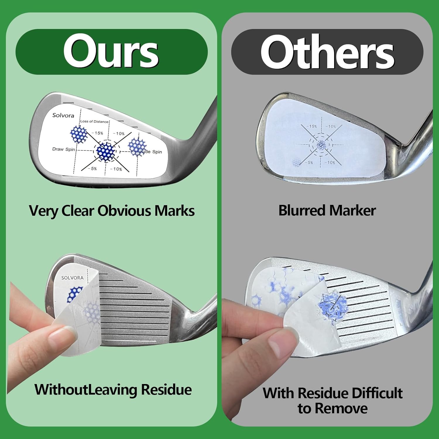 Golf Impact Tape Club Impact Stickers for Woods Irons and Putters No Residue Golf Accessories for Swing Practice (300PCS)