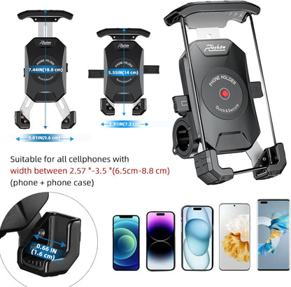 Golf Push Cart Phone Holder Mount Compatible with Caddytek,Clicgear,Sun Mountain,Rovic, Caddy, Bag Boy,Golf Push Cart Accessories for Cell Phones,Full Silicone Protection/ 360°Rotatable