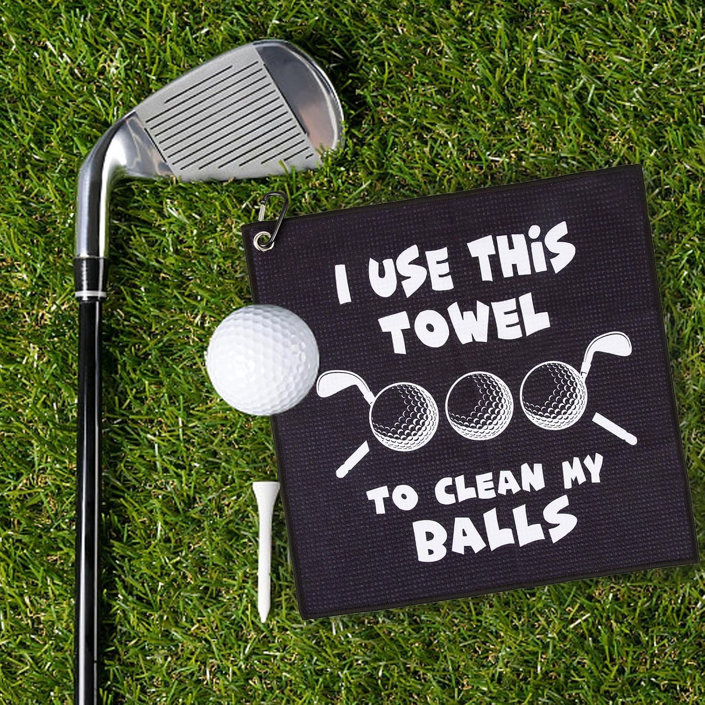 Golf Towels,Funny Golf Towel,Valentines Day Gift for Him,Golf Towel for Golf Bags,Funny Golf Gifts for Men,Golf Towels for Men,Gifts for Golfers Husband Boyfriend Dad Him (Black #2)