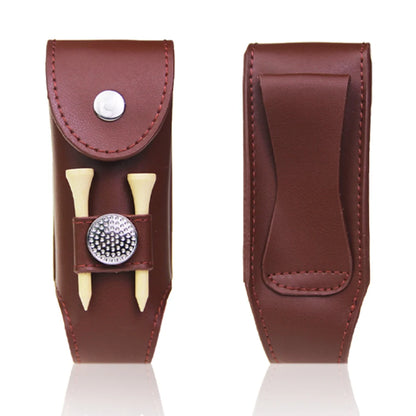 Genuine Leather Golf Ball Pouch Bag Holder Pouch Waist Belt Storage Pocket Can Hold up to 3 Golf Balls and 2 Tees