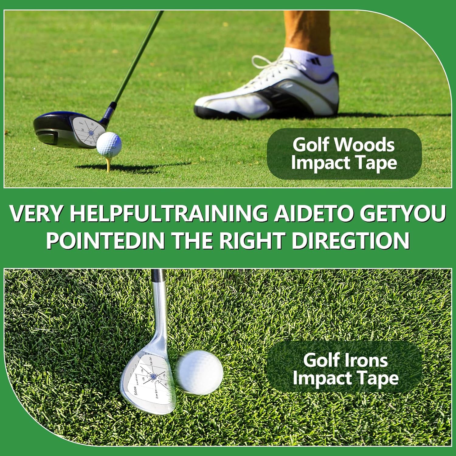 Golf Impact Tape Club Impact Stickers for Woods Irons and Putters No Residue Golf Accessories for Swing Practice (300PCS)