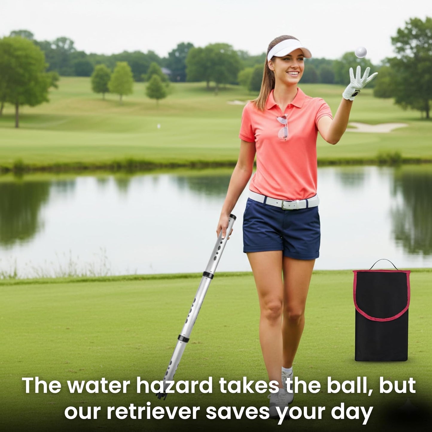 Premium Golf Ball Retriever Telescopic Golf Tees Golf Accessories Golf Gifts Golf Ball Cleaner Golf Ball Stamp Ball Bag Golf Ball Holder Disc Golf Retriever Practice Golf Balls
