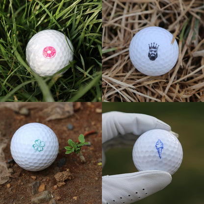 Golf Ball Stamp, Golf Ball Stamper, Reusable Self-Inking Golf Ball Stamp Marker to Identify Golf Balls, Golf Gift Golf Accessories for Men and Women Golfers
