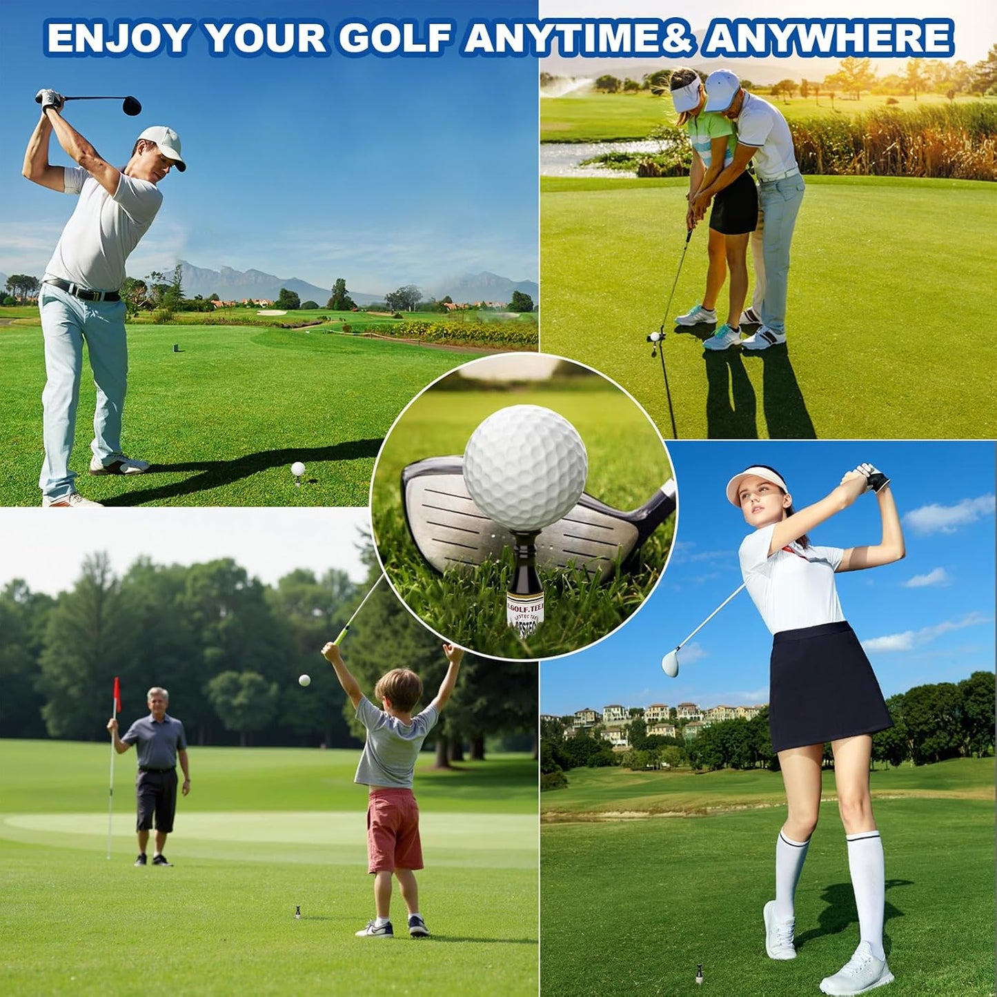 Beer Bottle Golf Tees, Virtually Unbreakable and Recyclable Plastic Golf Tee, Durable Golf Tees for Men and Women, Bachelor Party Novelty Gift for Golfers Funny Golf Tees 3-1/4" Tall