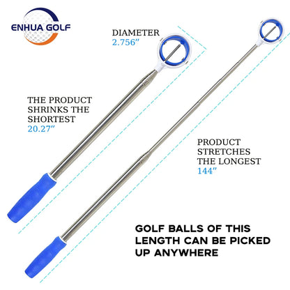 Golf Ball Pick up Tools Telescopic Golf Ball Retriever Retracted Automatic Locking Scoop Picker Golf Ball Catcher 6FT/9FT